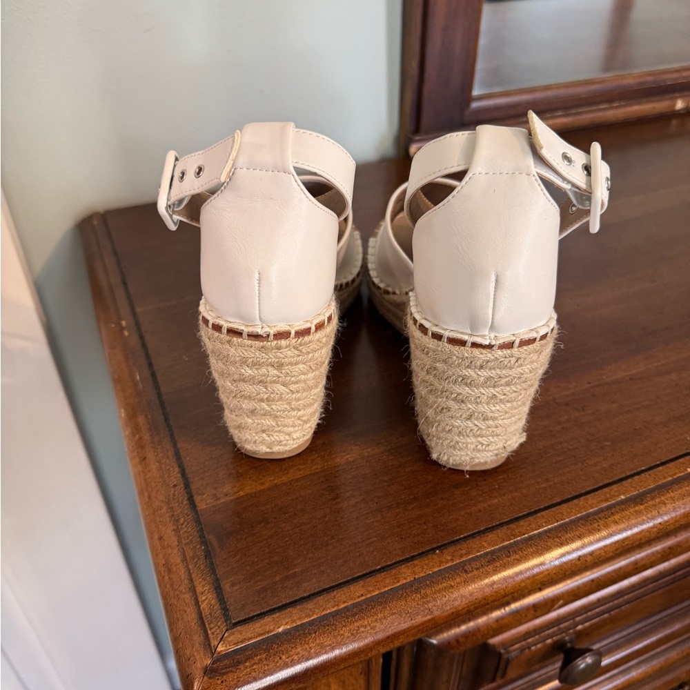 BEAST FASHION White Espadrille Wedge Sandal with Ankle Strap - Picture 5 of 5